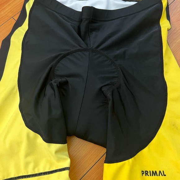 Primal Bike Shorts Mens Size XL Yellow Black Padded Cycling Stretch Extra Large - Picture 5 of 7